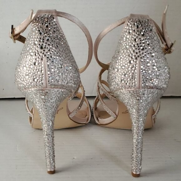 Jewel Badgley Mischka Gweny Heels Stilettos Strappy Sandals Womens Womans 8.5 - Picture 3 of 14